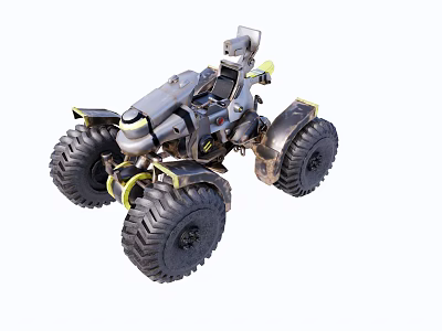 Futuristic Off Road Vehicle With Large Rugged Tires And Sci Fi Design 3d model