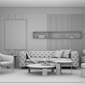 Modern sofa coffee table combination 3d model