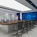 Modern Science and Technology Command Center Monitoring Room Dispatcher Control Room Console Command Hall Monitoring Hall 3d model