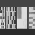 Modern White Room Dividers With Various Geometric Grilles And Patterns 3d model