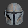 Shiny Silver Metallic Helmet Design Featuring Streamlined Sci Fi Elements 3d model
