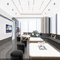 Modern KTV Interior Design Features Large Windows City Night View TV Screens And Comfortable Sofa