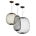 Modern Spherical Pendant Lights With Intricate Wire Frame Design For Interior Decoration 3d model