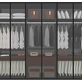 Modern Glass Door Wardrobe With Hanging Clothes Folded Quilts And Storage Boxes