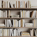 Neatly Arranged Bookshelf With Various Books And Classic Literature Collection