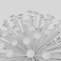Modern Metal Dandelion Decorative Ornament Set Large And Small For Home Wooden Tabletop