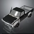 Black and White Pickup Truck With Open Door And Sleek Open Bed Design