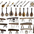 Traditional Musical Instruments and Art Supplies with Various Types and Handcrafted Designs