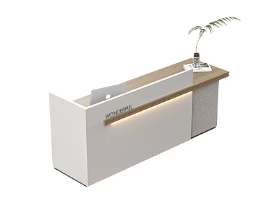 Modern Front Desk Reception Desk 3d model
