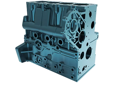 Detailed Metal Engine Block With Precision Machined Holes And Mechanical Structure 3d model