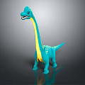 Blue Dinosaur Toy With Long Neck Yellow Belly And Spotted Back Design