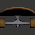 Stylish Red Skateboard With Yellow Edges And Smooth Rolling Wheels For Household Use