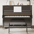 Cozy Interior With Black Piano Music Sheet Wall Art Vase Books And Decor Items
