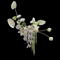 Exquisite Floral Installation With White Blooms Green Foliage And Hanging Artistic Details