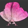 Pink Fantasy Creature With Leaf Like Wings And Smooth Textured Body