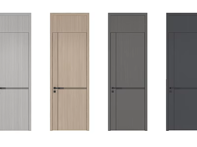 Modern Minimalist Swing Door With Wooden Finish And Different Colors For Home Decoration 3d model