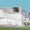 Modern Commercial Street With Shopping Mall Contemporary Architecture And Pedestrian Plaza