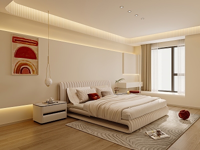 Cream wind bedroom 3d model