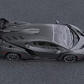 Black Lamborghini Sports Car With Aerodynamic Design Sharp Lines And Large Rear Spoiler