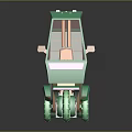 Green Motorcycle Tricycle With Modern Cargo Box Cab Seat And Futuristic Design Wheels