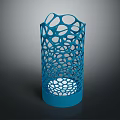 Blue Fish Shaped Hollow Decorative Lantern With Intricate Hole Patterns 3d model
