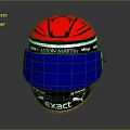Aston Martin Racing Helmet With Red Design Blue Visor And Puma Exact Logos