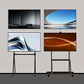 Sleek Modern LED TV With Clear Display On Metal Stand And Stylish Design