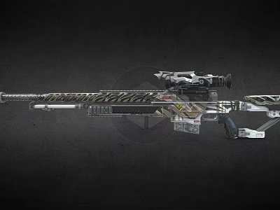 Advanced Sniper Rifle With Metallic Finish Decorative Engravings Tactical Scope And Modern Design 3d model