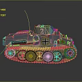Vintage Military Vehicle Tank Model With Metallic Texture Tracks Turret Number 2 And Cross Symbol