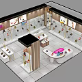 FUNEEK Shoe Store Modern Interior With Display Shelves And Shoe Showcases