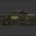 Vintage Military Portable Communication Radio With Handset And Control Buttons