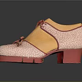 Stylish Women's Dance Shoes with Pink Patterned Upper Orange Insole and Red Heel