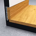 Black Frame Line Between Wooden Floor And White Wall In Interior Design