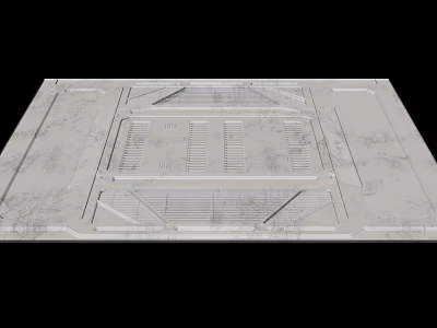 Industrial Equipment Metal Panel Featuring Grid Structure And Precision Engineering Design 3d model