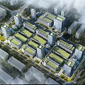 Aerial View Of Modern Industrial Factory Complex With Green Roofs And Surrounding Greenery