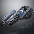 Futuristic Gray Motorcycle With Sleek Metallic Design And Blue Accent Details