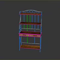 Vintage Wooden Bookcase With Golden Accents Two Drawers And Multiple Shelves Design