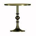 Classic Metal Coffee Table With Circular Top And Decorative Column Base 3d model