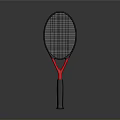 Black And Red Tennis Racket With Modern Design And Comfortable Grip 3d model