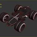 3D Rendered Futuristic Black Car With Streamlined Body And Large Glowing Wheels