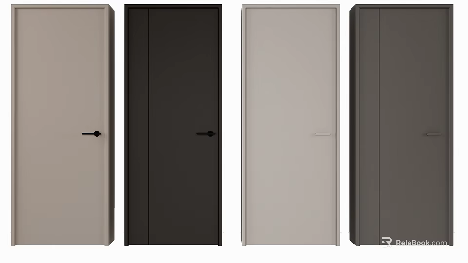 Modern Hinged Doors With Sleek Design In Various Colors For Home Interior 3d model