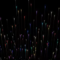 Colorful Slender Decorative Lights Brightly Illuminated on Black Background Design