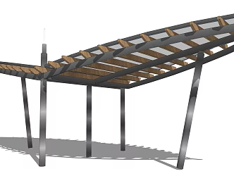 Modern gallery structure 3d model