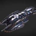 Futuristic Nova Dreadnaught Spaceship With Detailed Armor And Weapon Systems