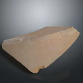 Light Illuminated Terracotta Stone Fragment With Rough Texture On Gray Background 3d model