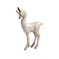 White Deer Sculpture Carving Elegant Ceramic Figurine Art For Home Decor