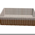 Wicker Storage Basket With Plaid Fabric Lining And Lace Trim Edge For Organizing Home Items