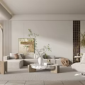 Quiet Living Room Sofa Lazy Sofa Floor Lamp Ornaments 3d model