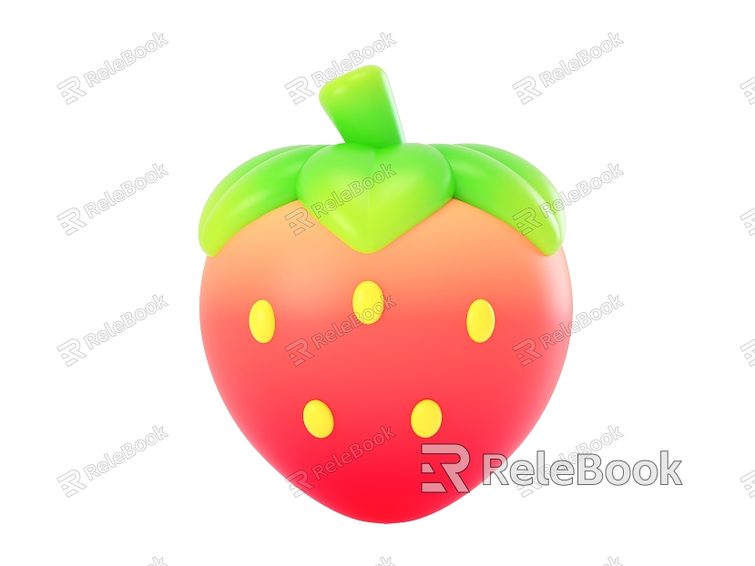 Cartoon fruit strawberry model