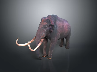 Prehistoric Mammoth Life Like Model With Long Tusks And Detailed Skin Texture 3d model